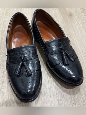 Allen Edmonds Bridgeton Loafers 11.5D Black  Leather Kiltie Tassel Dress Shoe